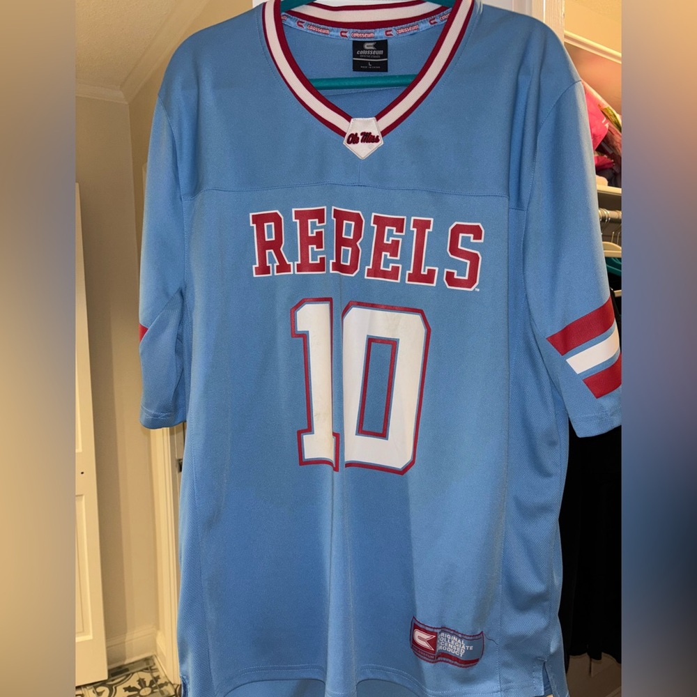 Ole Miss Rebels Jersey with Red and White Accents